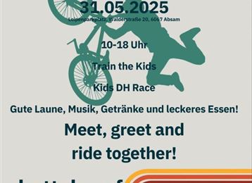 A poster for the BBP Festival with information about the event. It features a cycling motif and invites to fun, music, and shared activities.