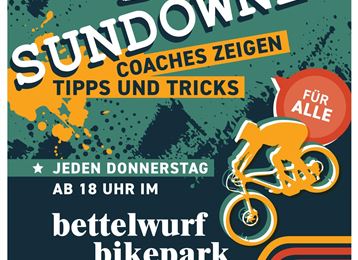 A poster for a weekly event at the Bettelwurf Bikepark. It offers tips and tricks from coaches for all interested parties.
