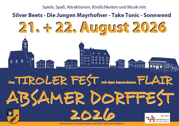 Dorffest Absam 2026 Plakat