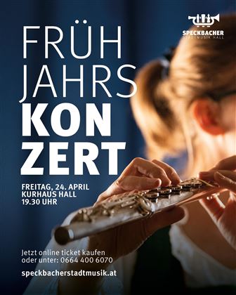 Une affiche pour un concert de printemps intitulé « Concert de Printemps » dans la salle du Kurhaus. L'événement aura lieu le vendredi 24 avril à 19h30.