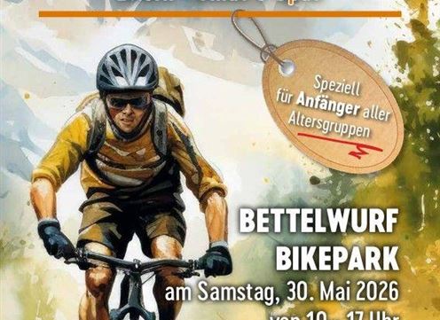 Ein Werbeplakat für eine Veranstaltung namens "Bikeday4All". Es richtet sich an alle Altersgruppen und findet am 30. Mai 2026 im Bettelwurf Bikepark statt.