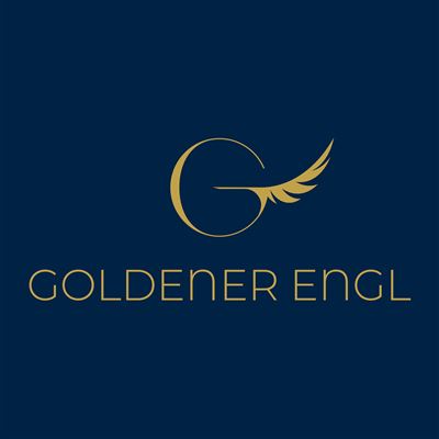 An elegant logo featuring the inscription "Goldener Engl" and a stylized wing. The colors are gold and blue, conveying a high-quality impression.