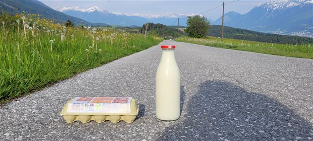 fresh milk and eggs from the Gschwendtfarm