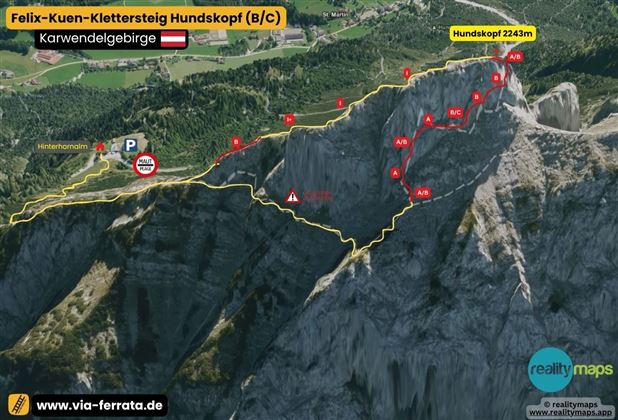 TOPO Hundskopf Klettersteig